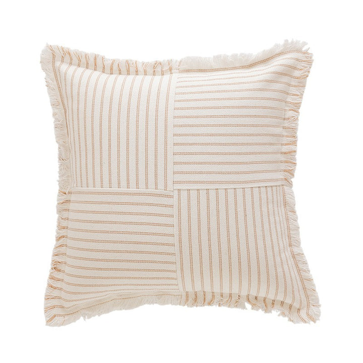 Striped Fringe Decorative Pillow