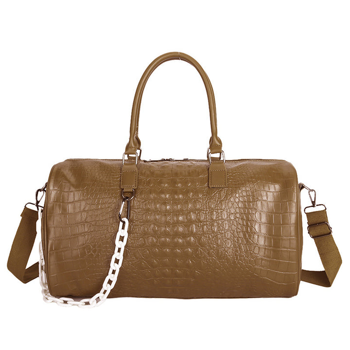 Crocodile Textured Luxurious Travel Duffle Bag Bowlift