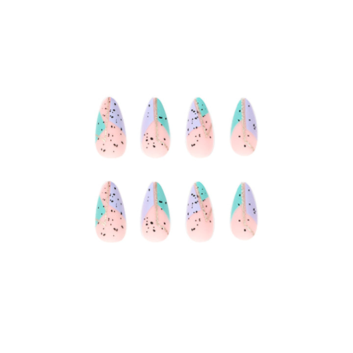 Artificial nail art with unique geometric design Bowlift