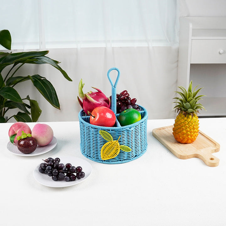 Handcrafted Woven Storage Basket with Handle Bowlift
