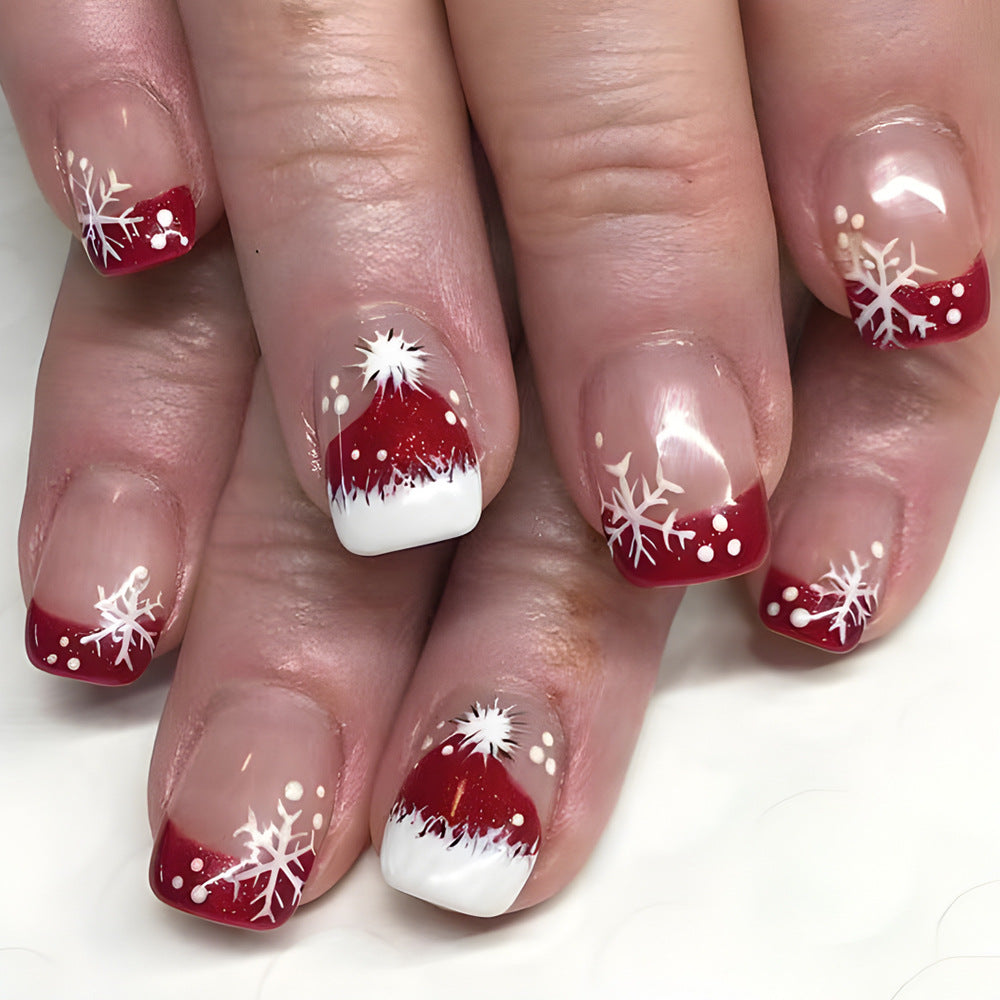 Festive Holiday Themed Press-On Nail Art Bowlift