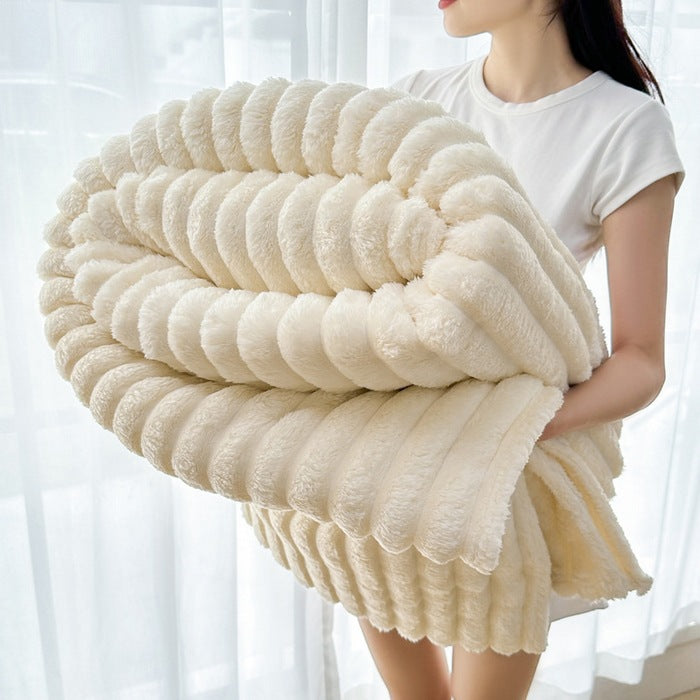 Ladies Cozy Plush Blanket with Textured Surface Bowlift