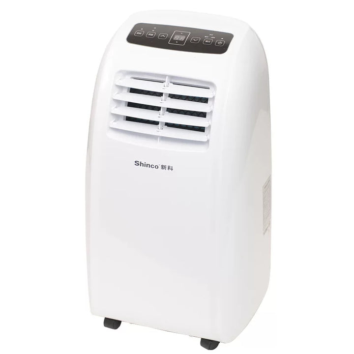 Unisex One Size ventilated single tube portable refrigerant air conditioner with top mounted digital control, dehumidifier, automatic swinging louvers and wheels Bowlift