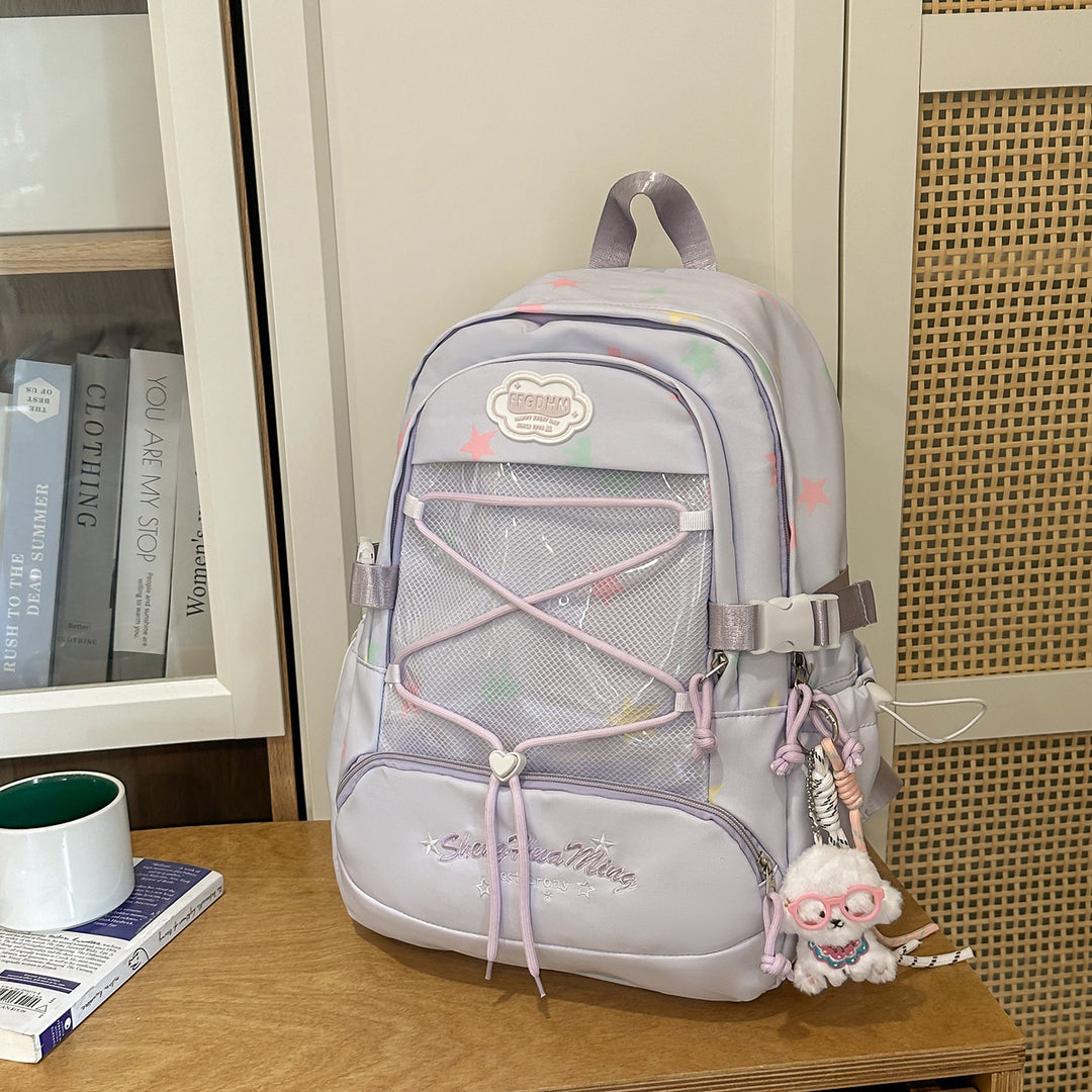 Stylish Star-Embellished Backpack Bowlift