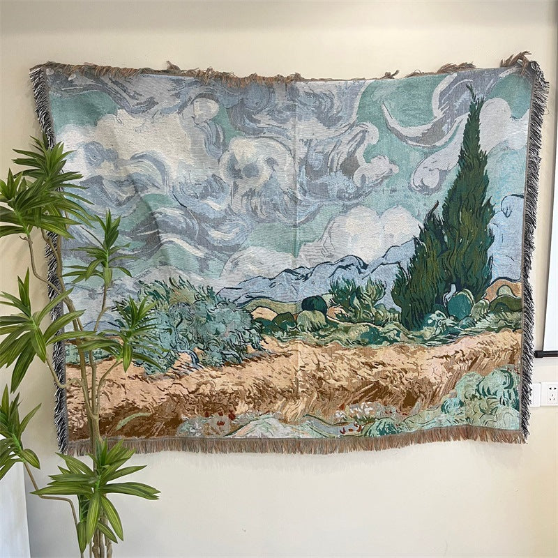 Artistic Botanical Tapestry Throw