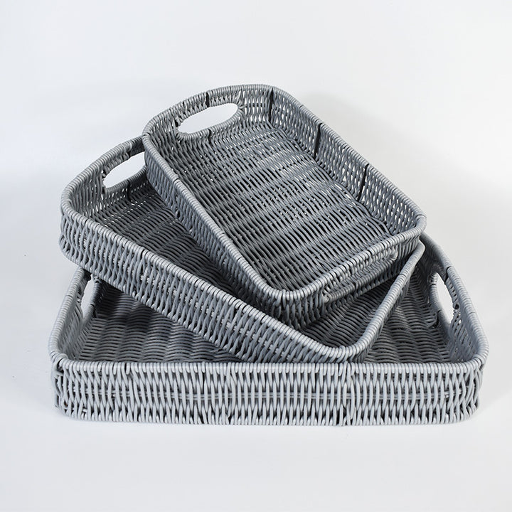 Stacking Woven Storage Trays Bowlift