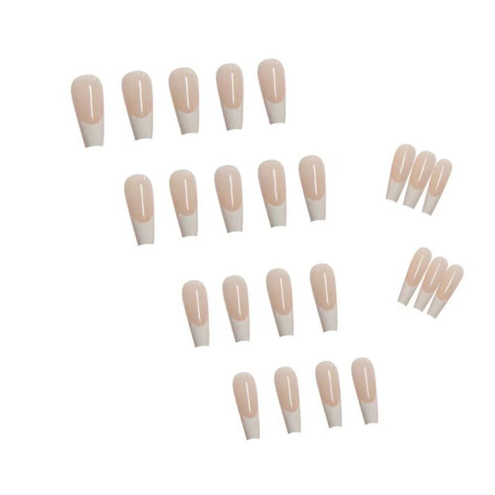 Acrylic Nail Set with Elegant Tips and Stylish French Design Bowlift