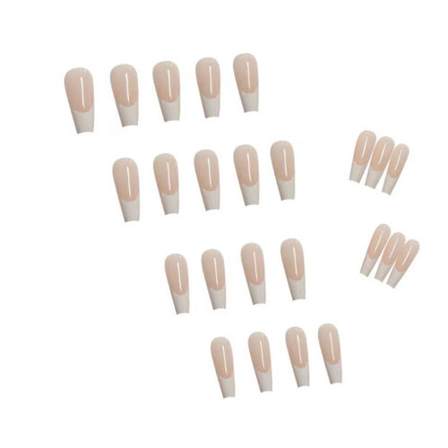 Acrylic Nail Set with Elegant Tips and Stylish French Design Bowlift