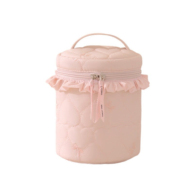 Quilted Makeup Storage Canister Bowlift