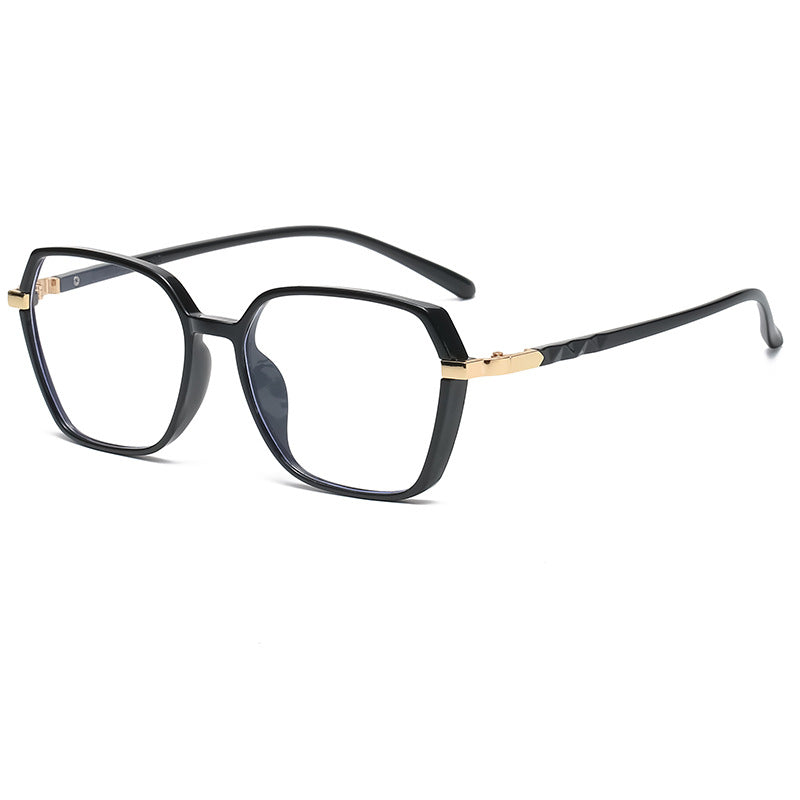 Ladies fashionable square reading glasses with golden accents Bowlift