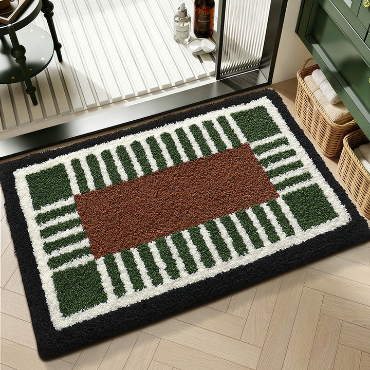 Plush Textured Zigzag Bath Mat Bowlift