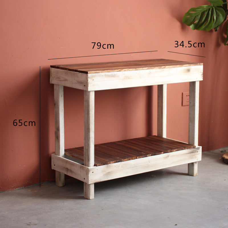 Handmade side table made of solid wood Bowlift