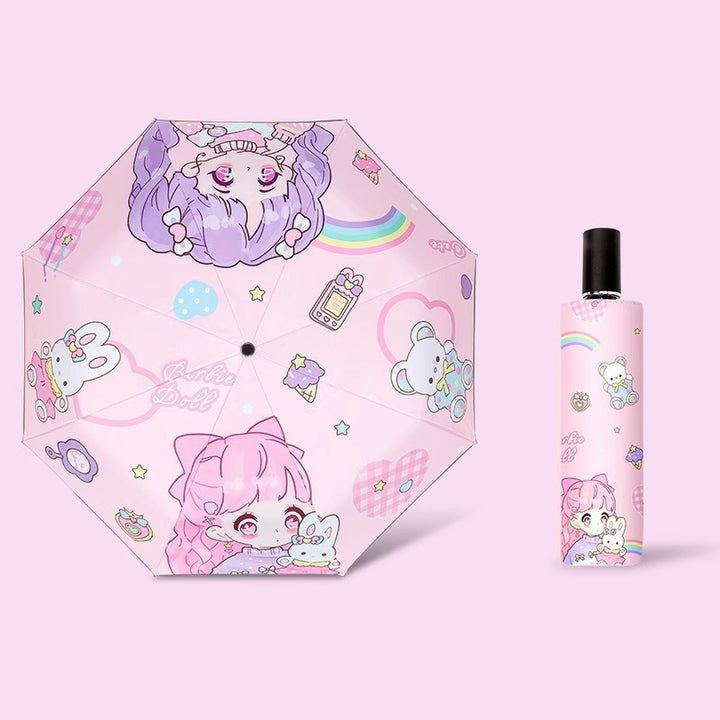 Unisex Foldable Umbrella with Cheerful Animal Motif Bowlift