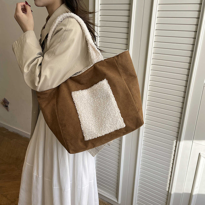 Cozy Sherpa Lined Tote Bag Bowlift