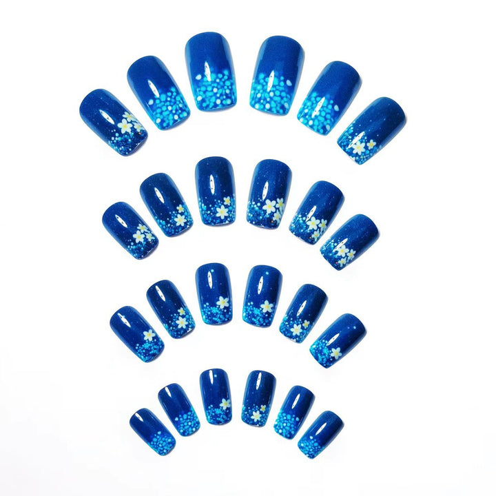 Artificial nails with glittering flower design Bowlift