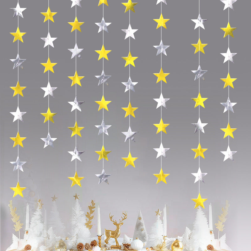 Unisex nan hanging star garlands made of metallic paper for party decoration and photo background Bowlift