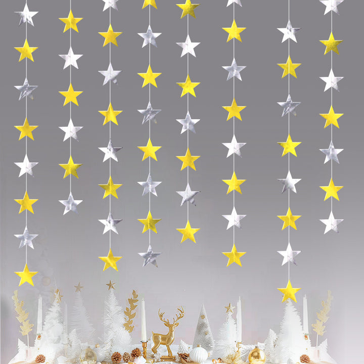 Unisex nan hanging star garlands made of metallic paper for party decoration and photo background Bowlift