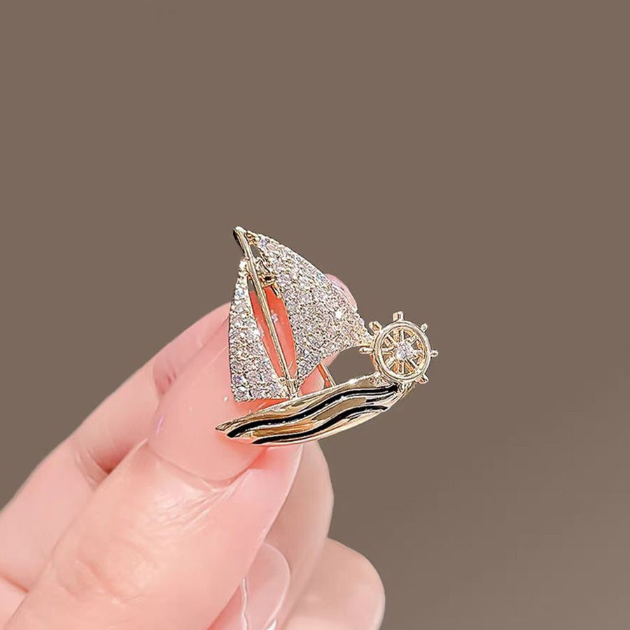 Elegant Sailboat Brooch Bowlift
