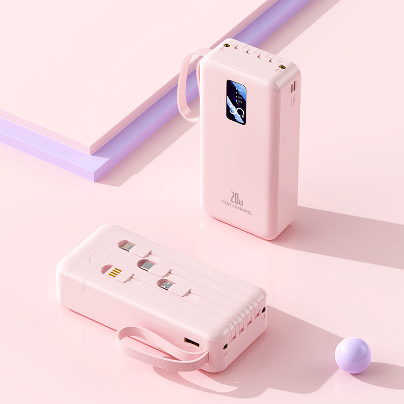 portable fast-charging power bank with integrated charging cables Bowlift