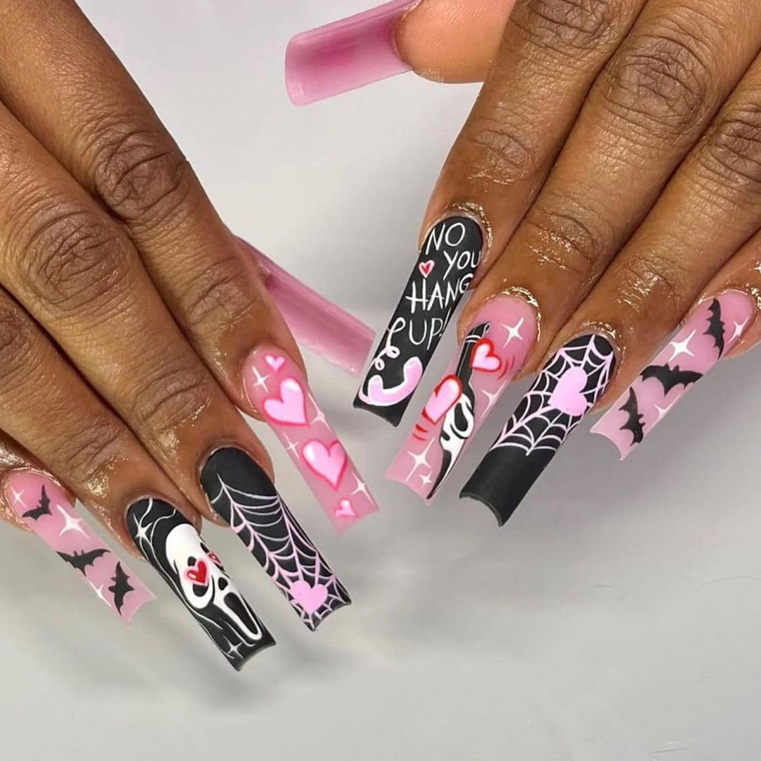 Spooky Halloween-Themed Acrylic Nail Art Extensions Bowlift