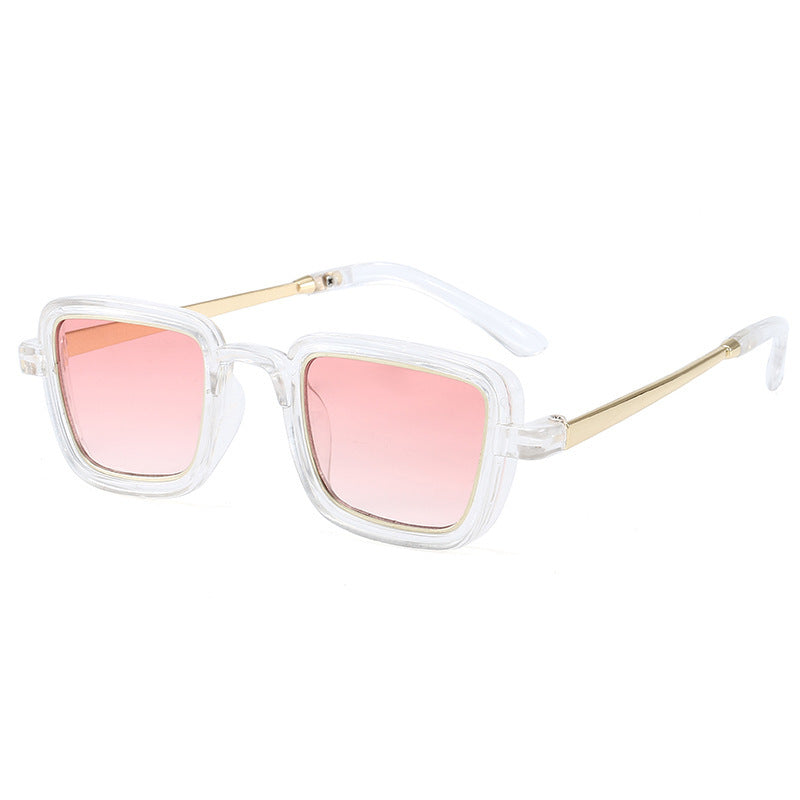 Women's square sunglasses with transparent frame and gold accents Bowlift