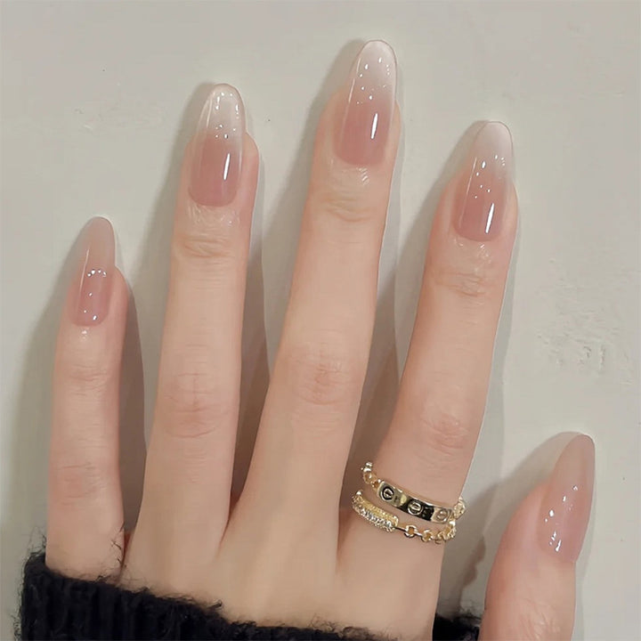 High-Quality Press-On Nail Set with Gradient Design Bowlift