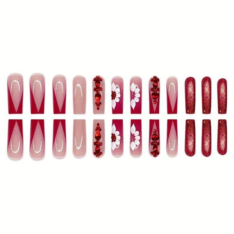 Decorative Rhinestone Press-On Nail Art Bowlift