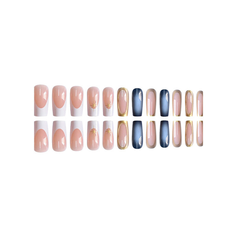 Elegant Stiletto Nail Extensions with Golden Accents Bowlift