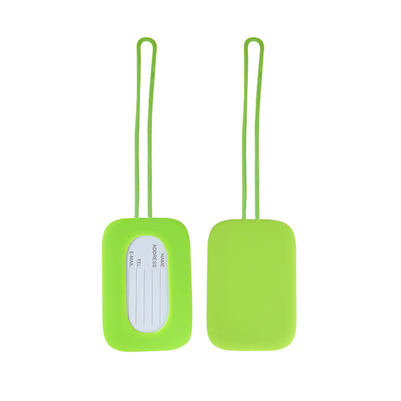 silicone luggage tag with ID window and elastic strap Bowlift