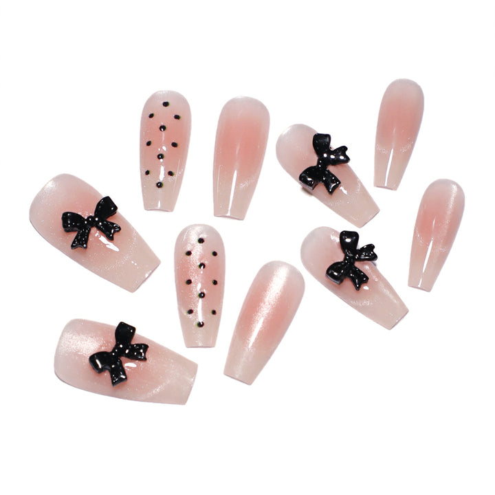Elegant artificial nails with bow design Bowlift