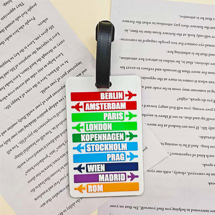 Unisex Travel-Themed Luggage Tag Bowlift
