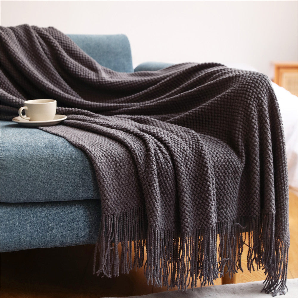 Cozy Knitted Throw Blanket