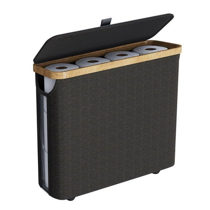 Elegant Laundry Container Made of High-Quality Textile with Bamboo Frame Bowlift