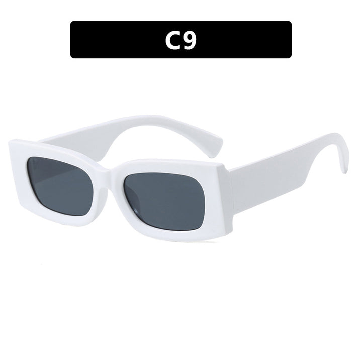 Women's fashionable square sunglasses with transparent frame and protective UV filter Bowlift