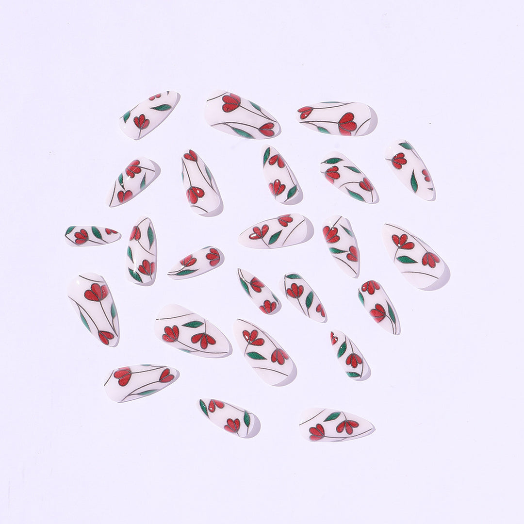 Nail art set with floral accents and glitter Bowlift