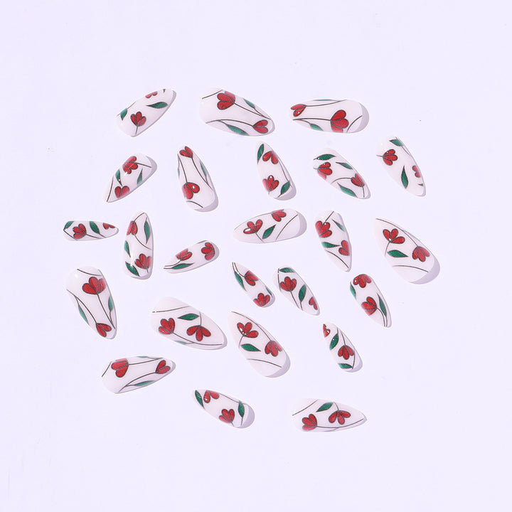 Nail art set with floral accents and glitter Bowlift