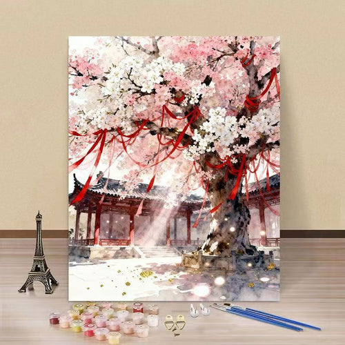 Cherry Blossom Scenic Paint by Numbers Kit Bowlift