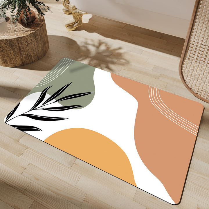 Cheerful Floral Design Indoor Area Mat Bowlift