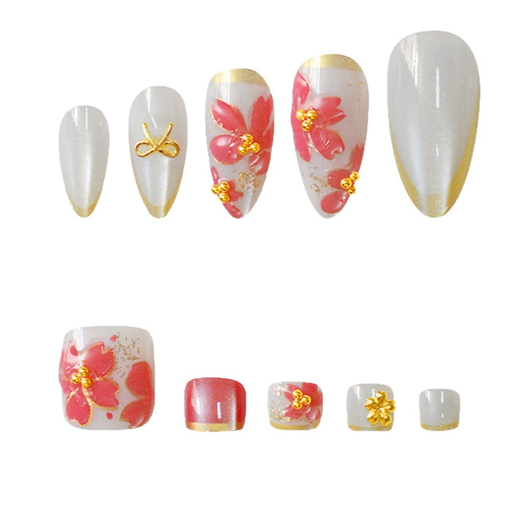 Floral Design Gel Nail Art Bowlift