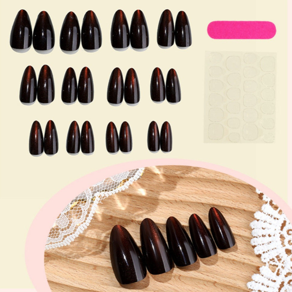 Premium Glossy Cat-Eye Press-On Nails Bowlift