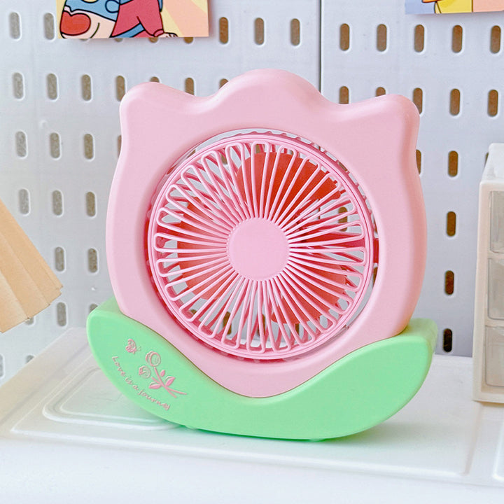 Unisex Portable Mini Table Fan in Flower Pattern Bowlift