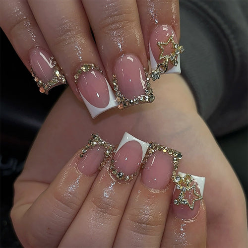 Premium Floral Embellished Press-On Nail Set Bowlift