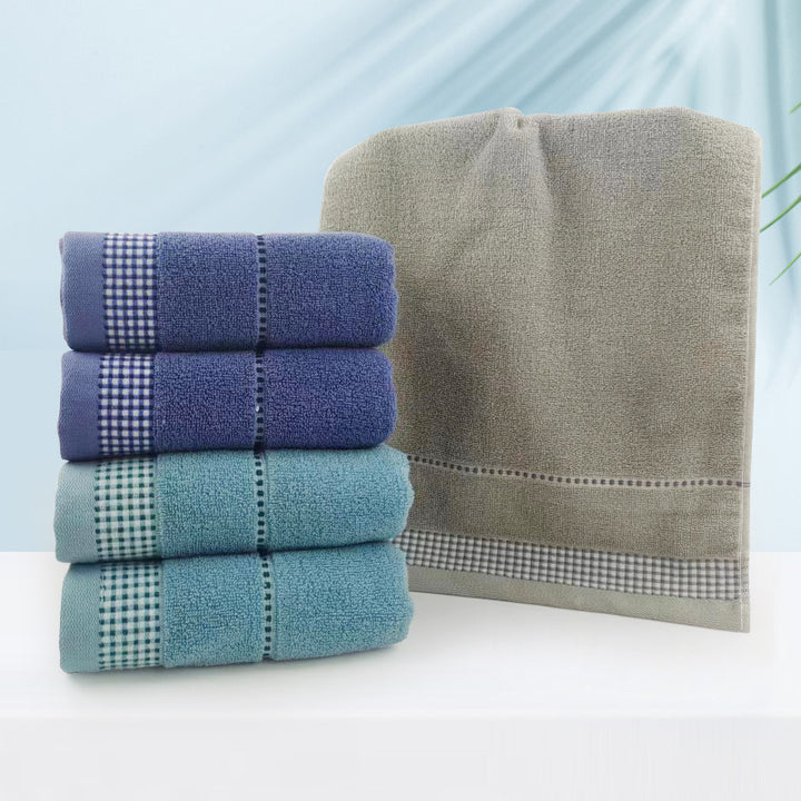 Terry Bath Towel with Fine Check Border Bowlift