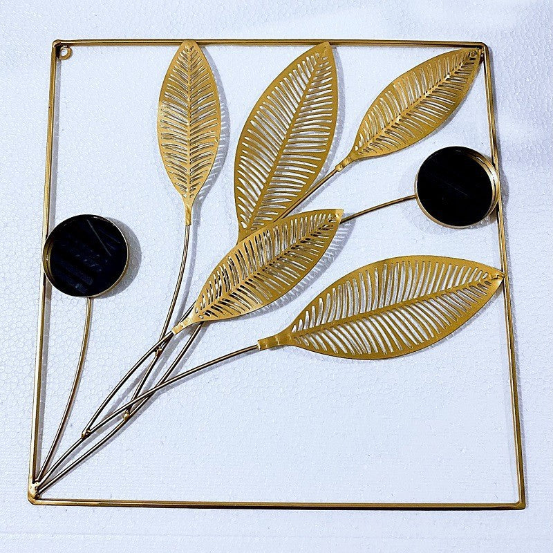 Decorative Metal Wall Art with Leaf Design Bowlift