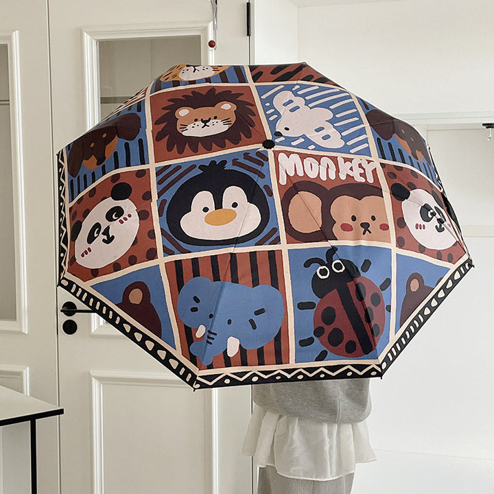 Women's Automatic Umbrella with Creative Pattern Bowlift