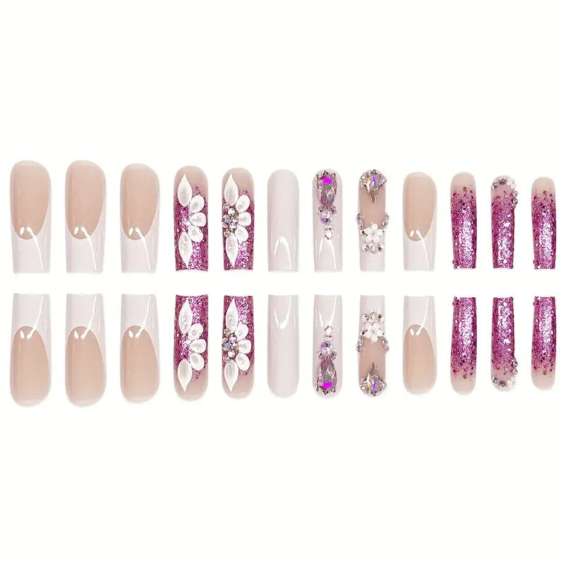 Glamorous Decorative Acrylic Press-On Nails Bowlift
