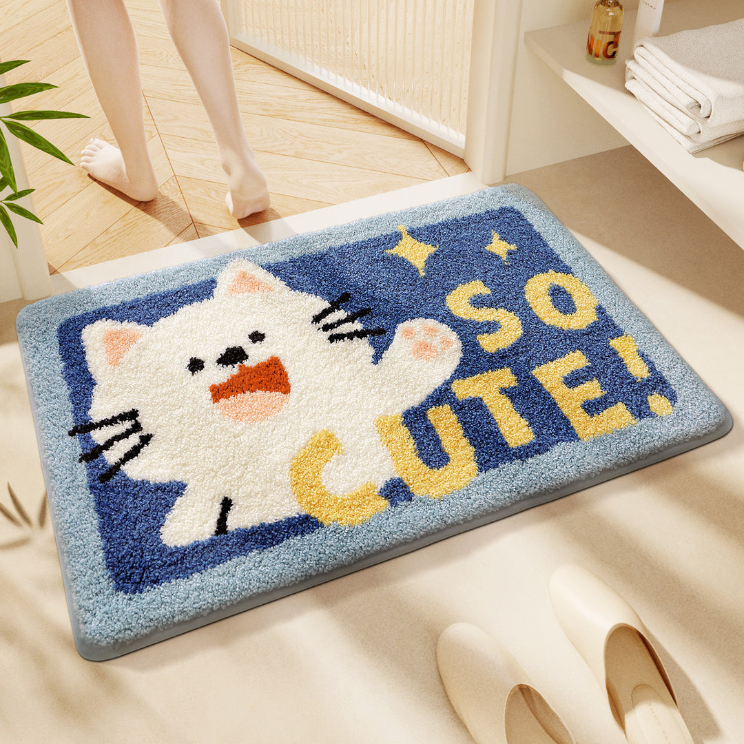 Cute Cartoon Cat Bath Rug Bowlift