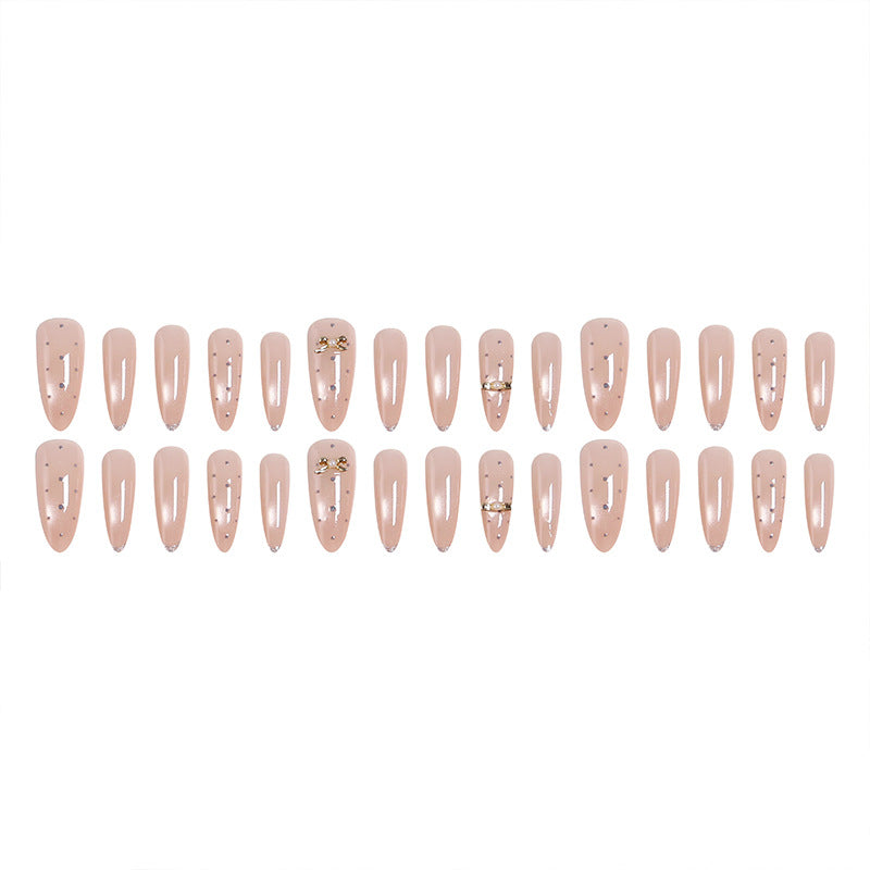 Acrylic nail set with elegant jewelry details Bowlift