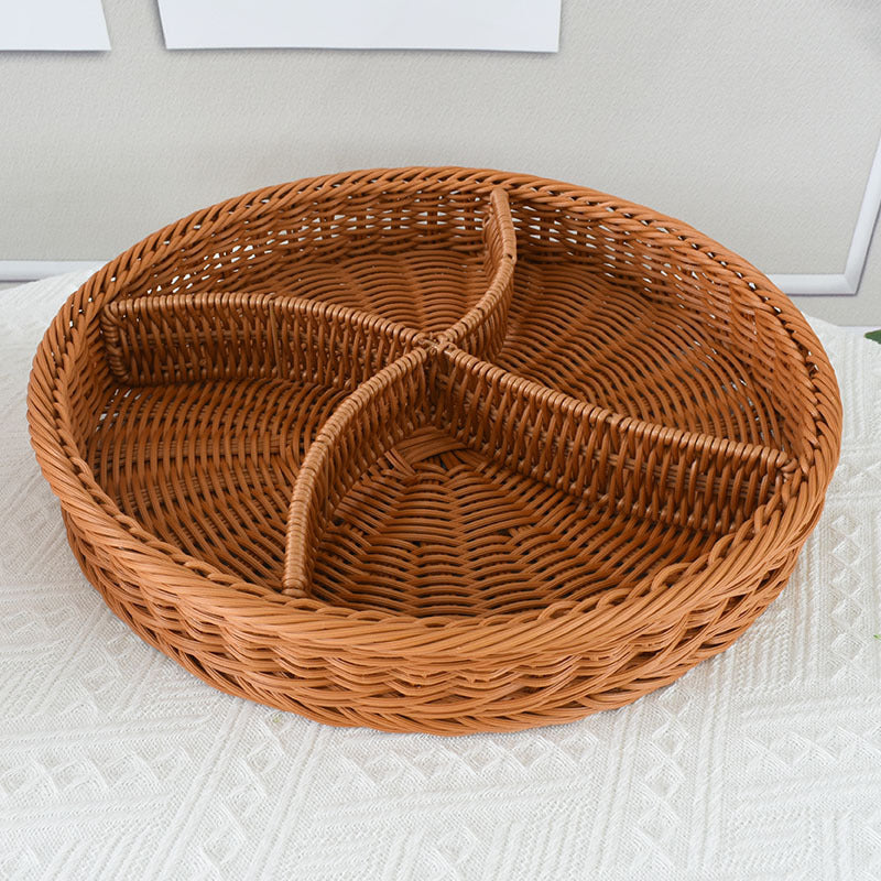 Artisan Woven Round Storage Tray Bowlift