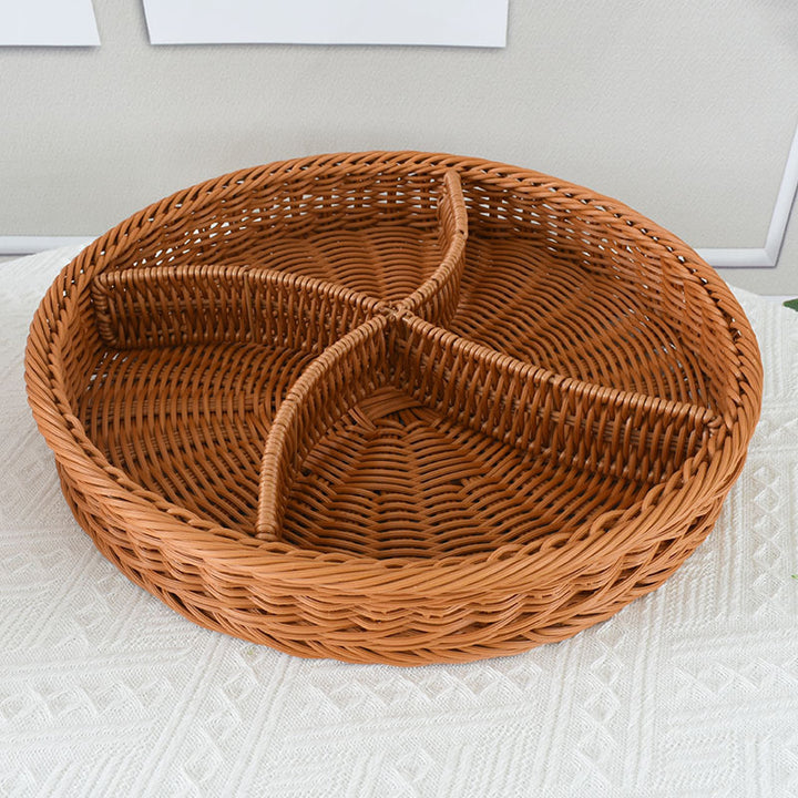 Artisan Woven Round Storage Tray Bowlift